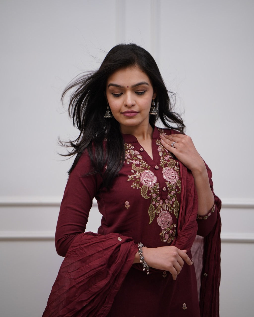 Jaipuri Pure Cotton Embroidered Kurta Set with Dupatta