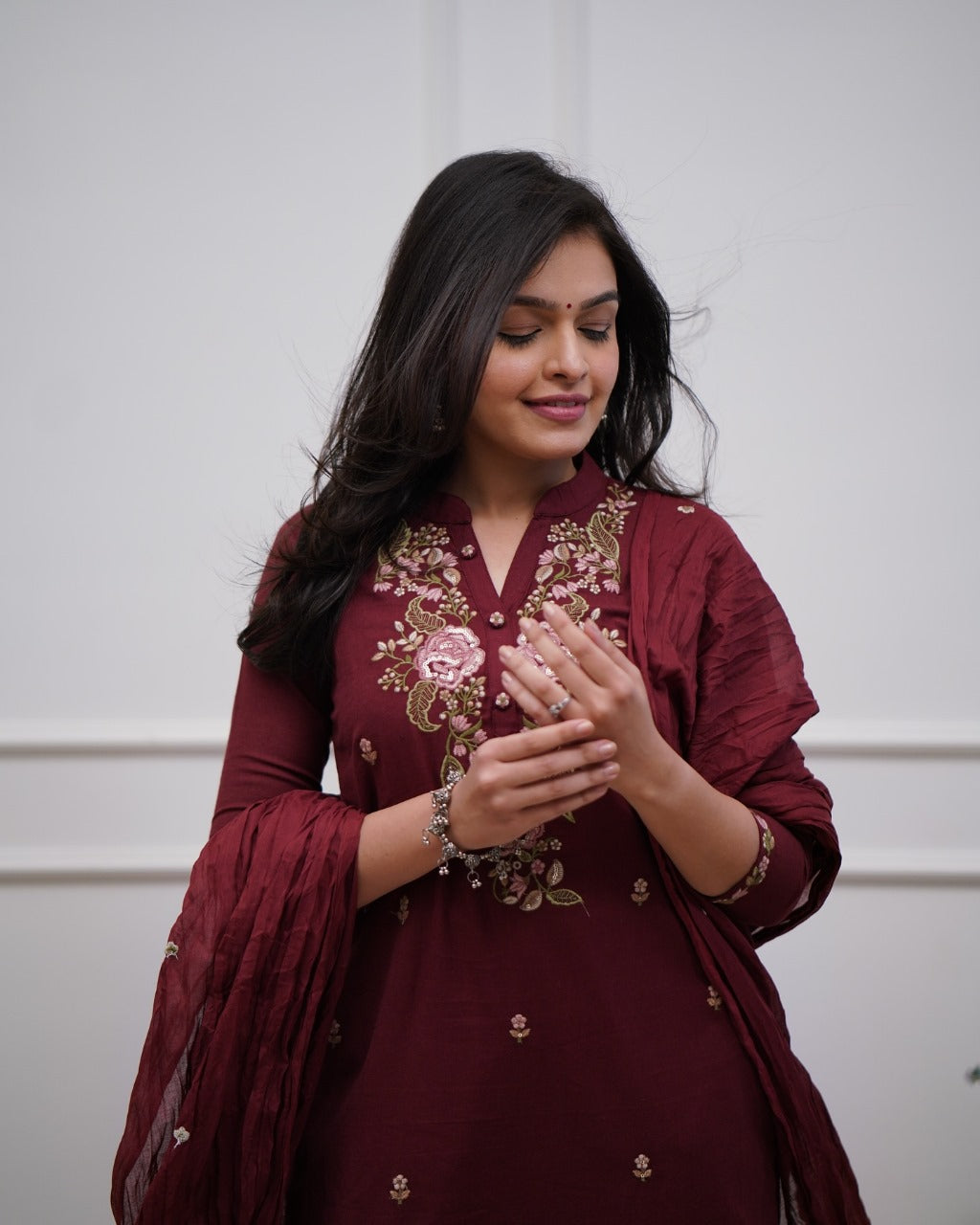 Jaipuri Pure Cotton Embroidered Kurta Set with Dupatta