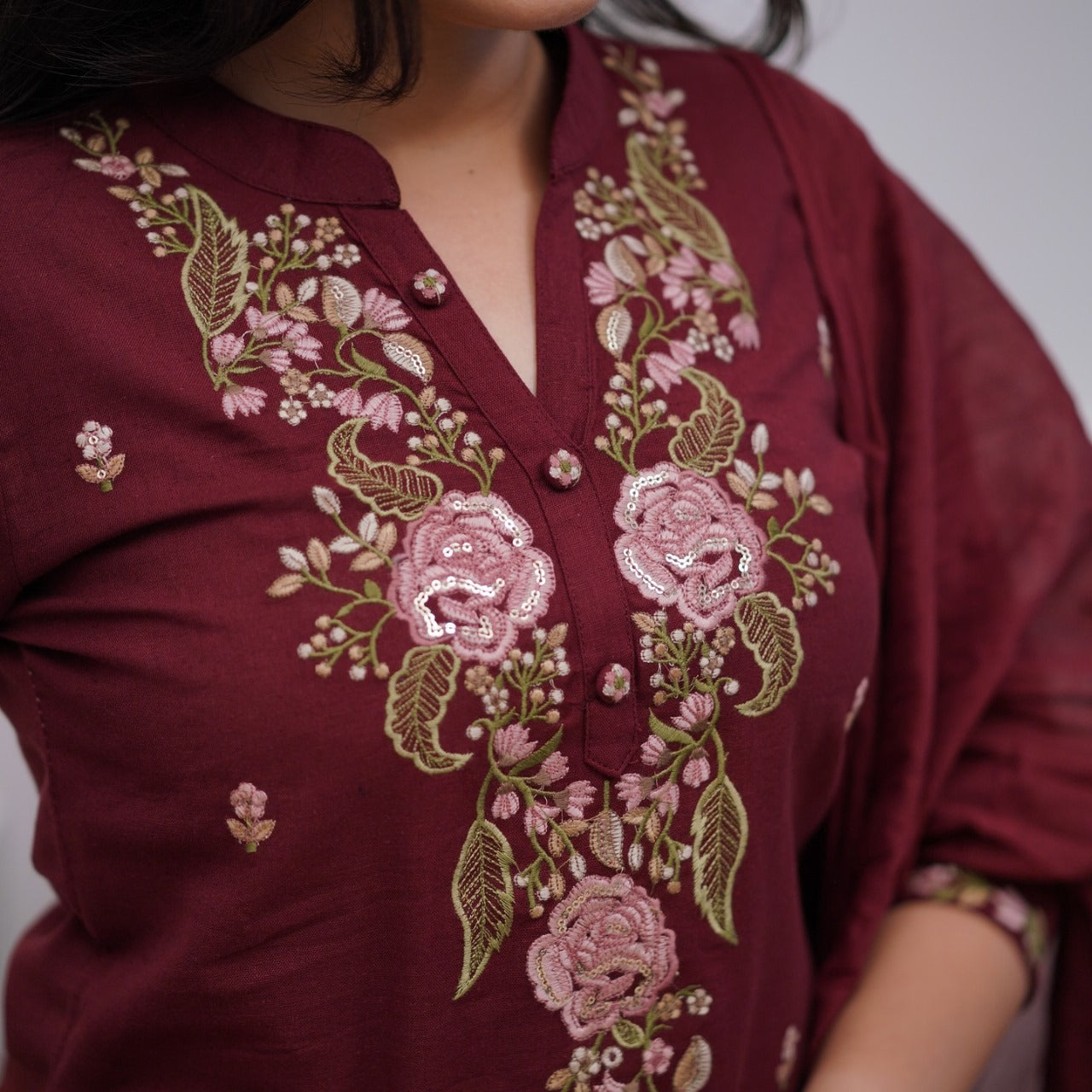 Jaipuri Pure Cotton Embroidered Kurta Set with Dupatta
