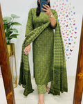 Green Ethnic Printed Kurta Set with Dupatta for Women