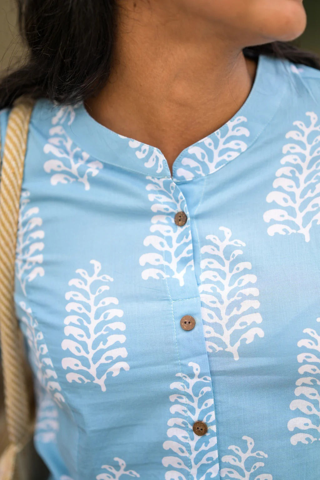 Sky Blue Printed Kurta Set for Women